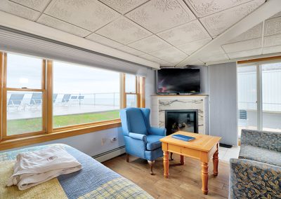 Ocean View Window & Fireplace