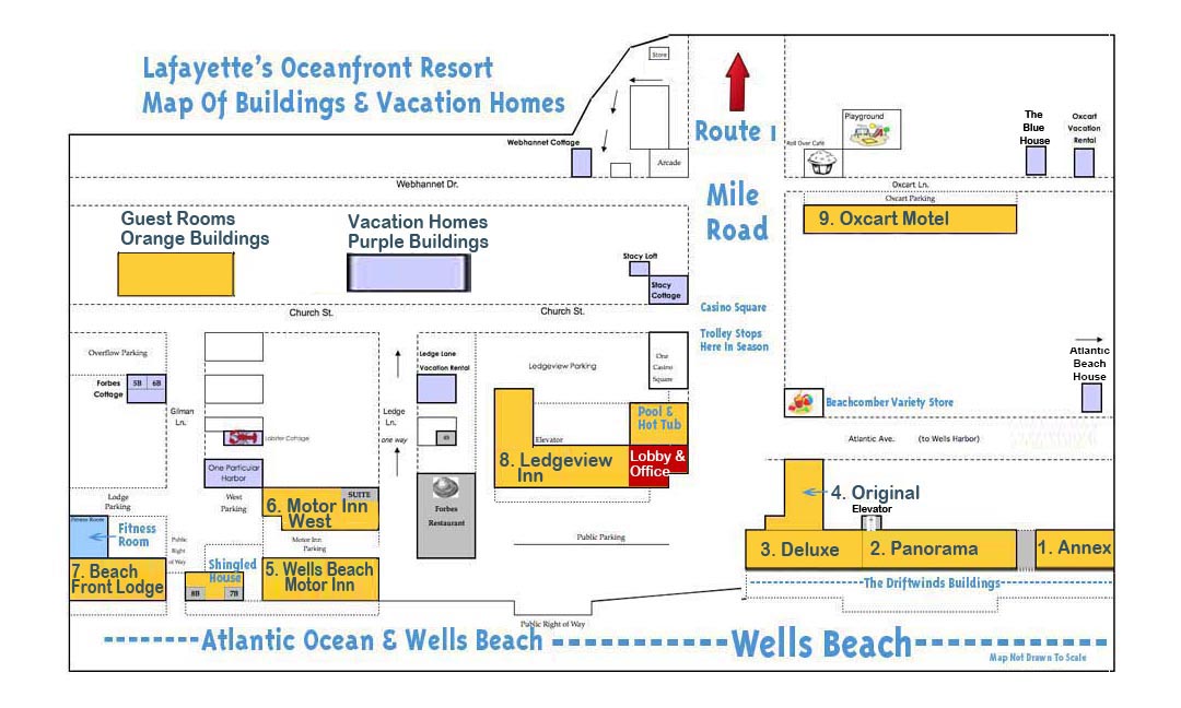 Wells Beach Maine Motel Buildings Location